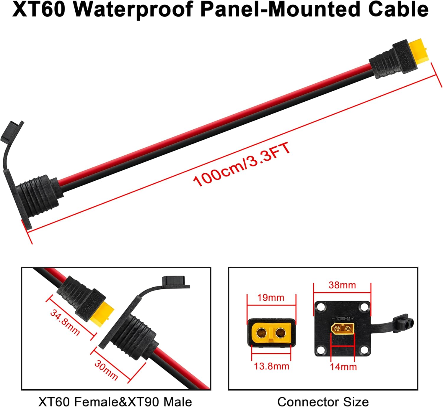 JMUYTOP 12AWG XT60 Panel Mount - Drone Bike Rc review and price